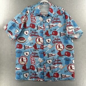 St. Louis Cardinals All Over Print Shirt Mens Size X-Large Button‎ Down Baseball